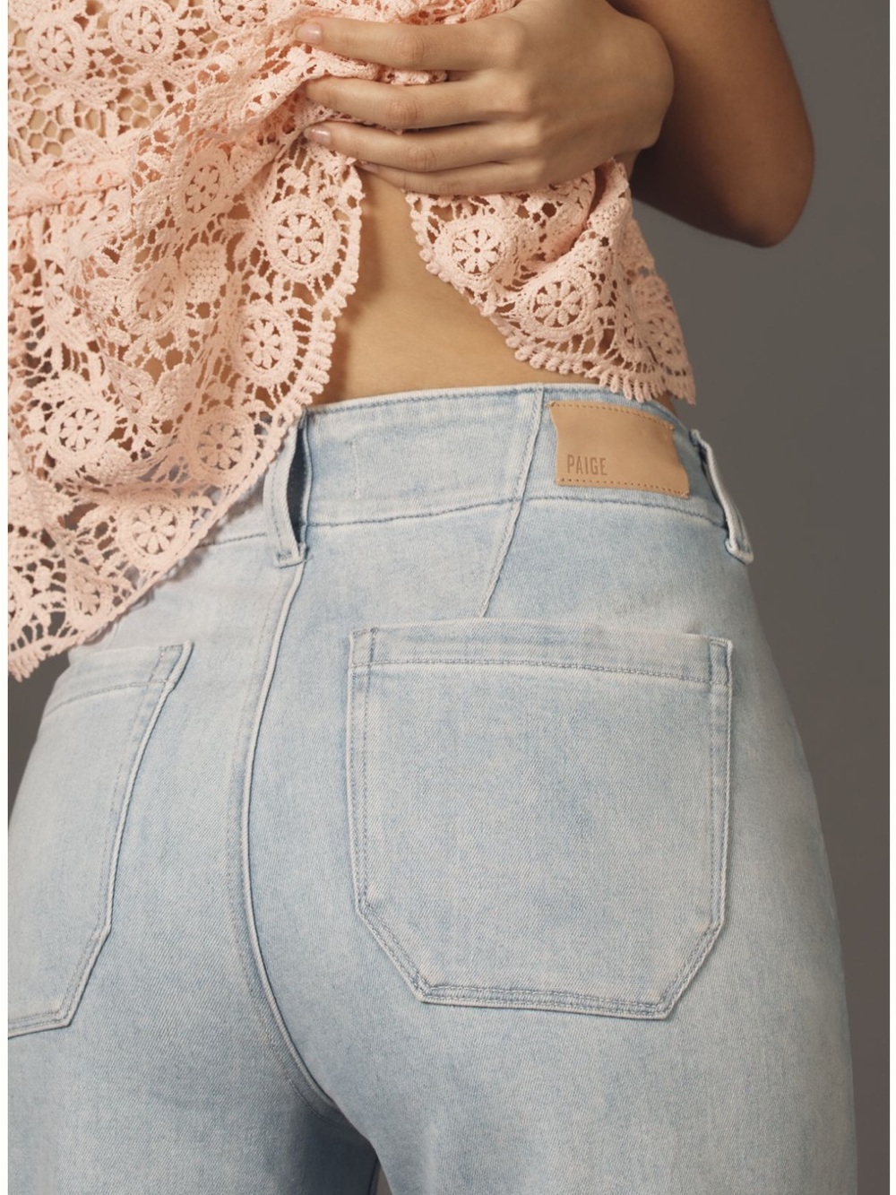PAIGE Light Blue Wide-Leg Jeans - Picture 4 of 13